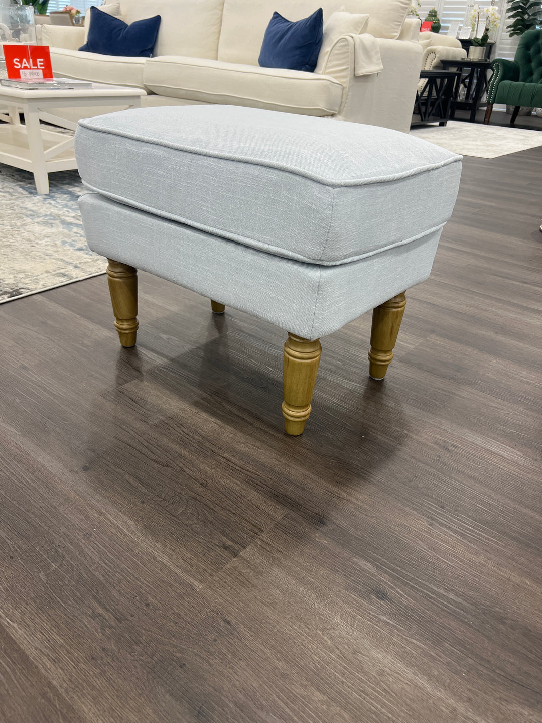 Sofia Duck Egg Footstool FLOORSTOCK