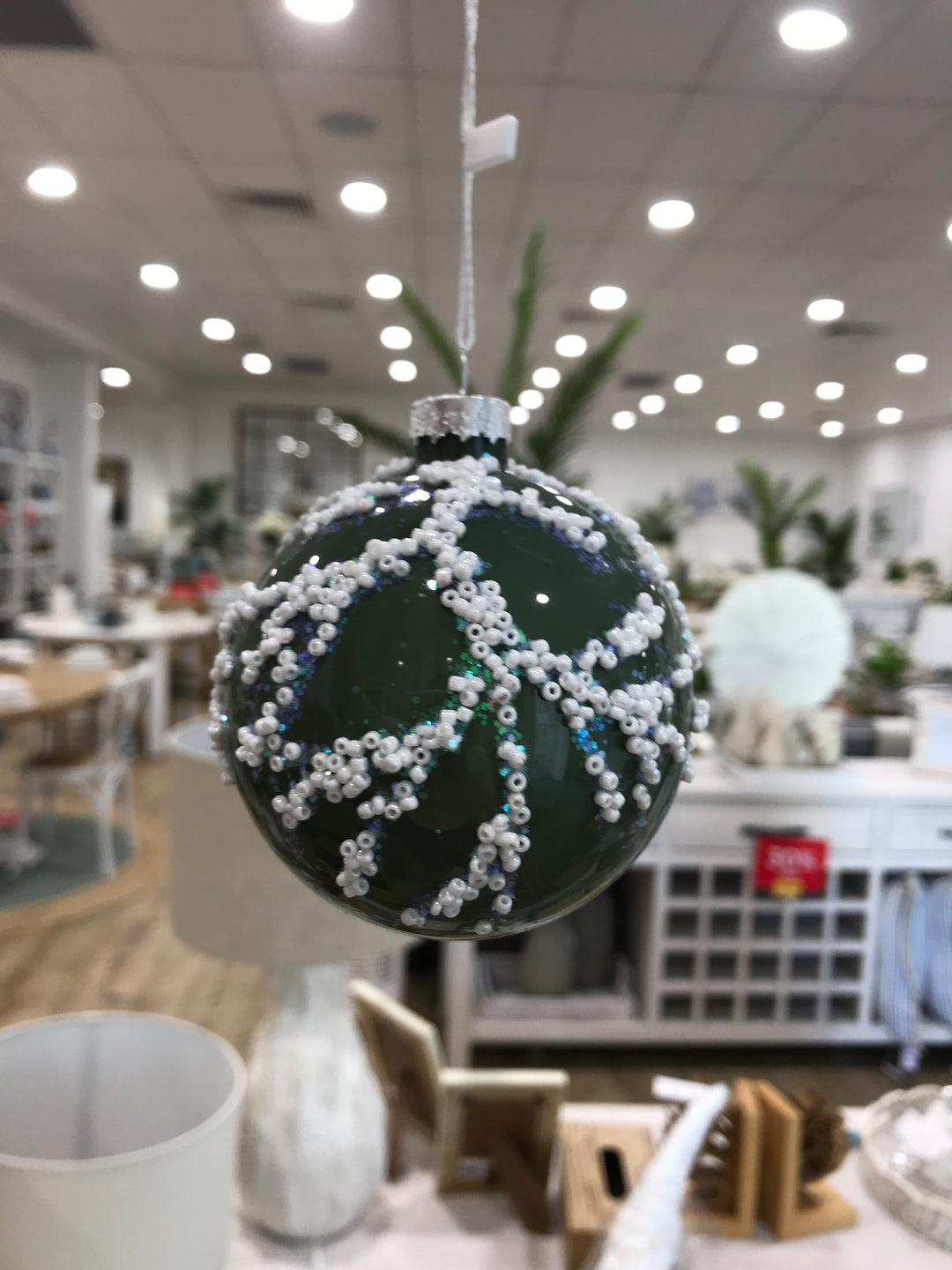 Serene bauble glass 10cm blue