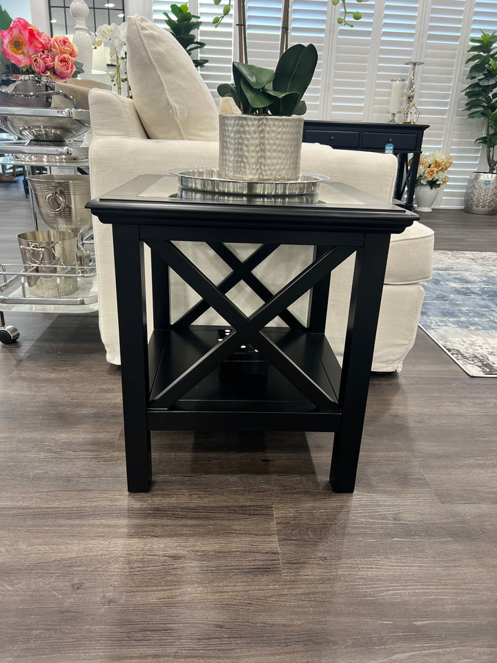Sorrento Square Side Table Black