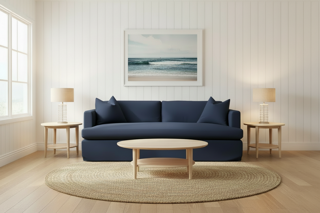 Manhattan 3 Seater Sofa Navy  Linen
