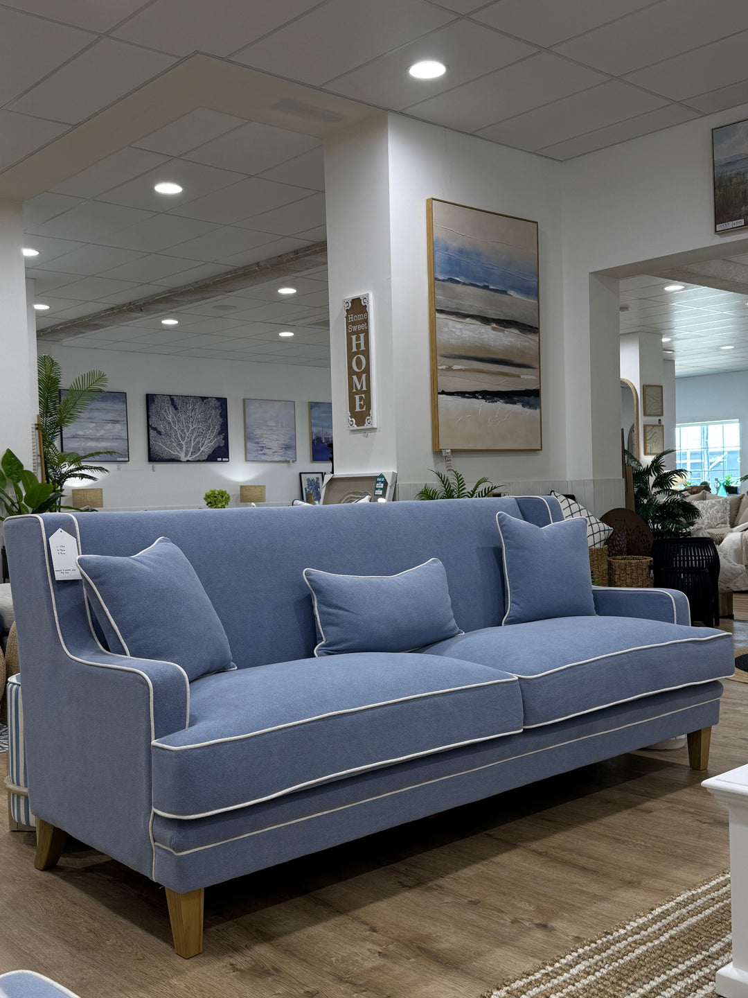 Hudson 3 Seater Sofa Sky Blue