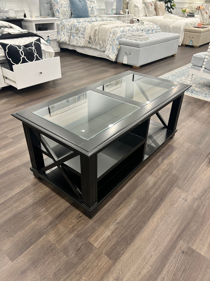 Sorrento Rectangle Glass Top Coffee Table Black
