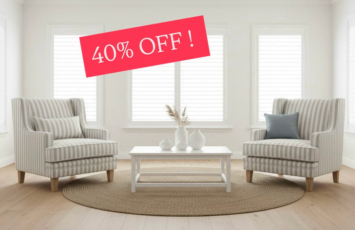 Bondi Hamptons Natural Stripe Armchair