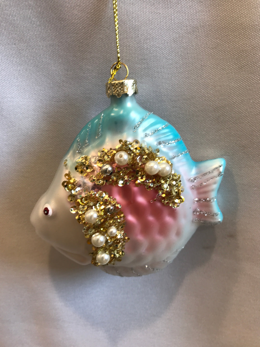 Le Fish Ornament Glass 9.5x5x9cm Multi