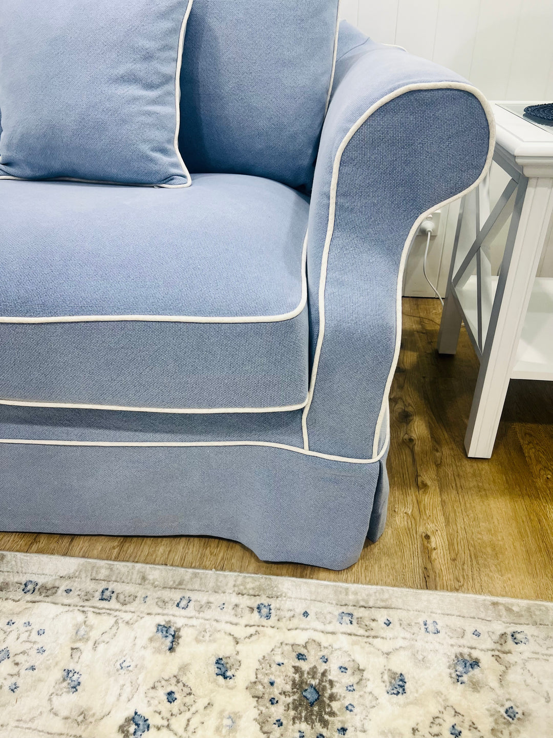Ayla Hamptons 2 Seater Sofa Sky Blue