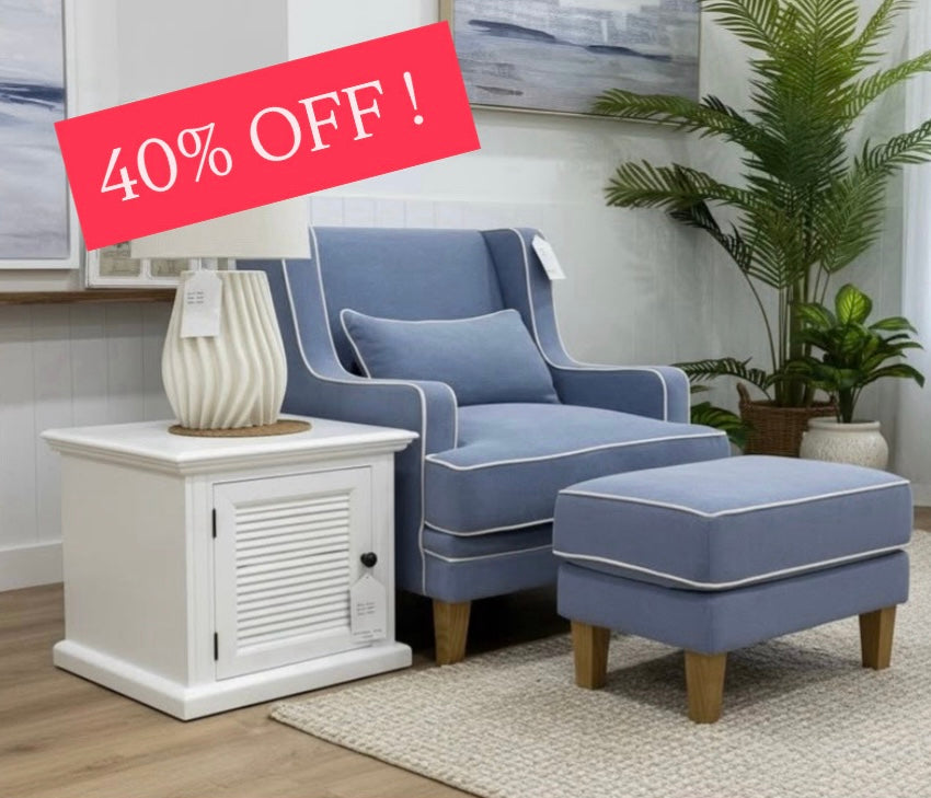 Bondi Hamptons Armchair Sky Blue