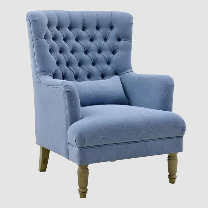 Hampton Sky Blue Wingback Armchair