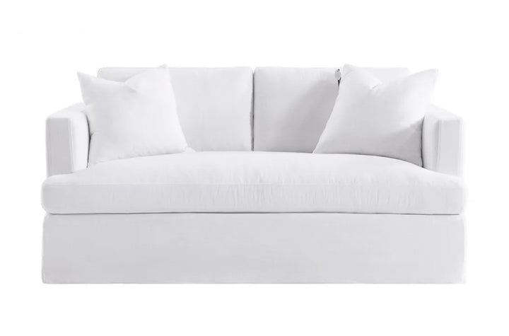 Manhattan 2 Seater Sofa White Linen