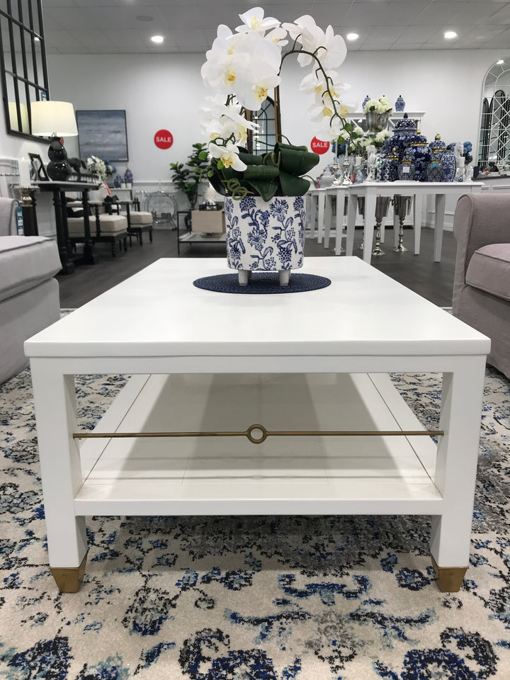 Montauk White and Brass Coffee Table FLOORSTOCK