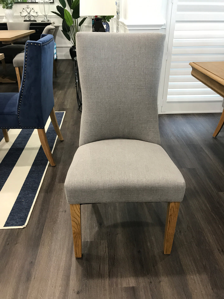 Storm Grey Linen Dining Chair