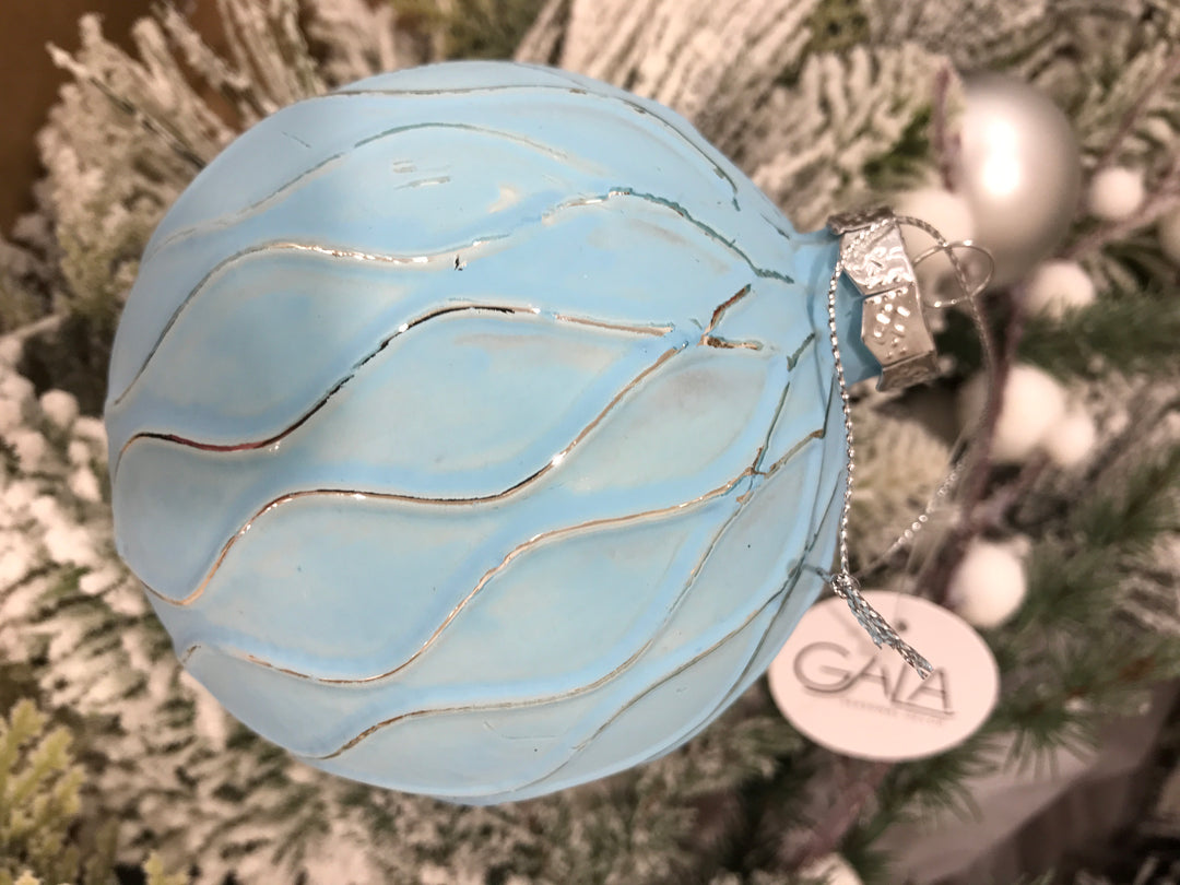 Sky Bauble Glass 10cm Blue