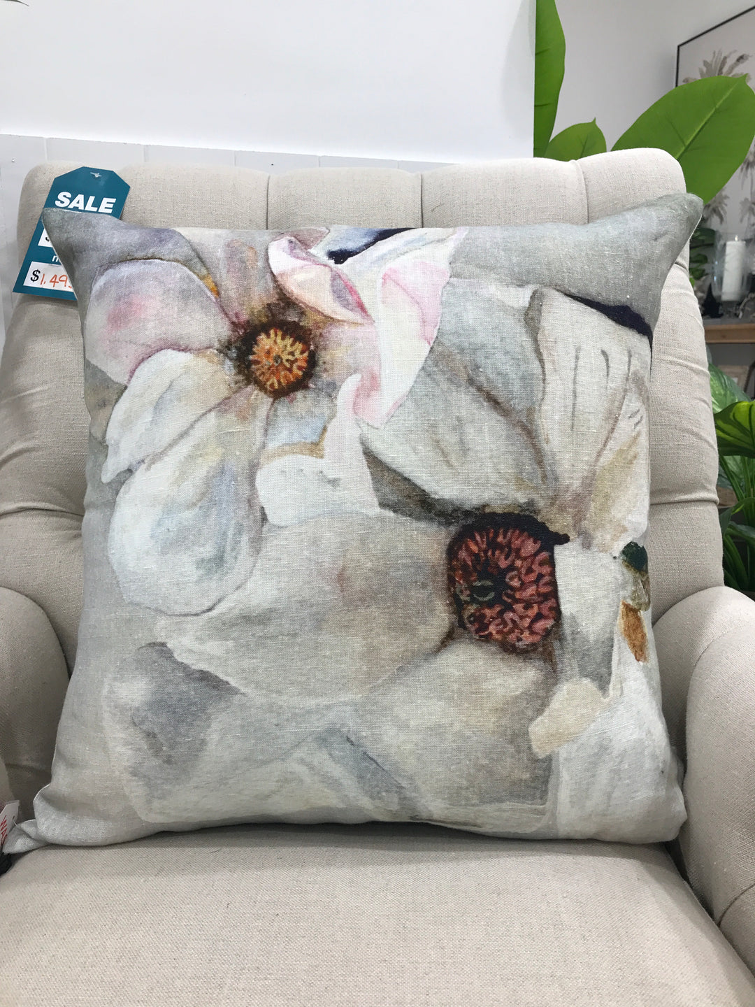 Hamptons Magnolia Light Blue Cushion Cover