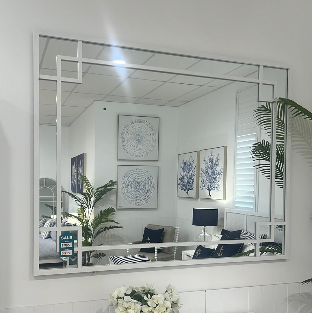 Art Deco Mirror White