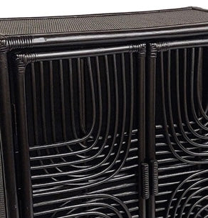 Casper Rattan Black Chest with Double Doors