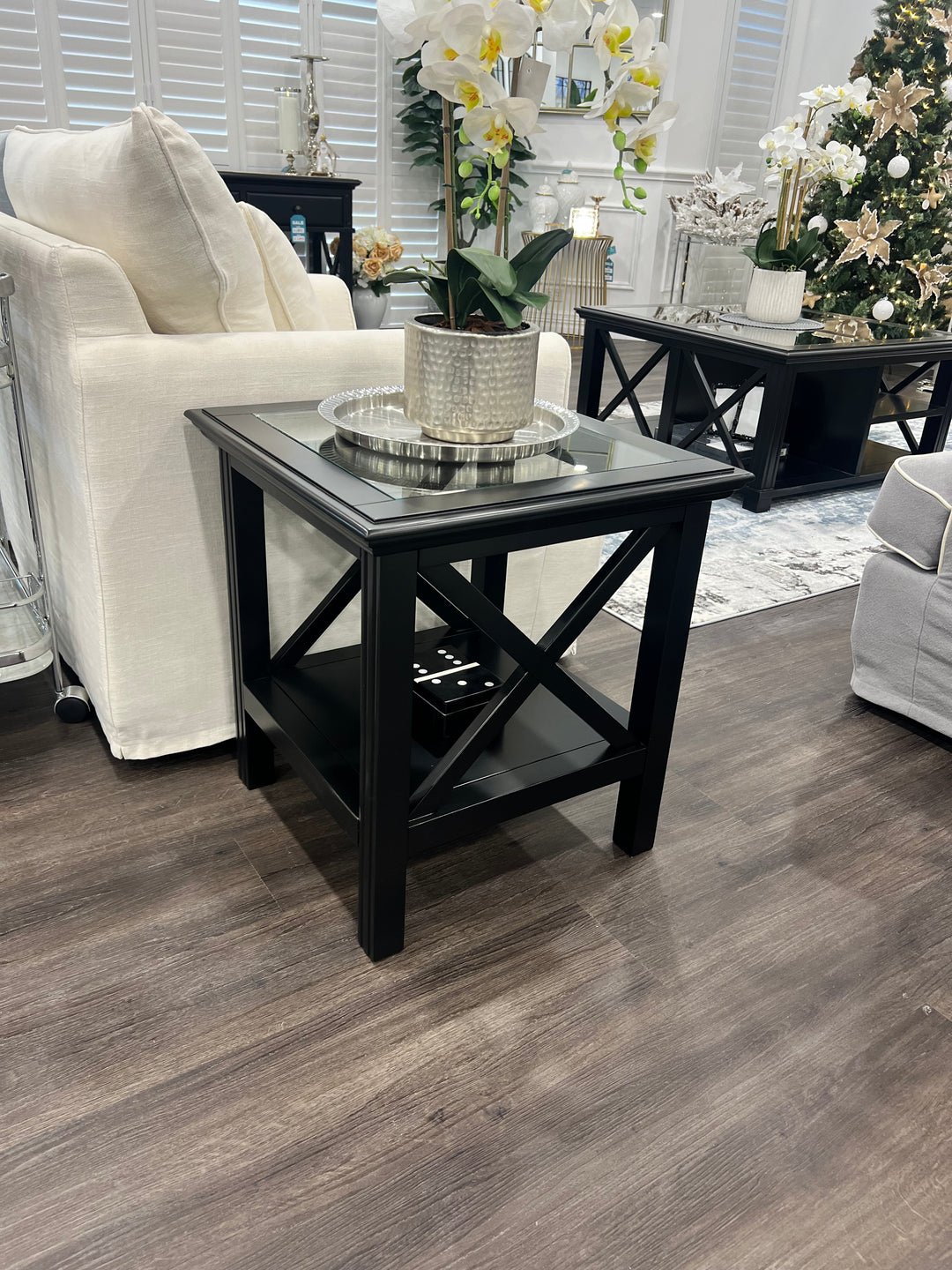 Sorrento Square Side Table Black