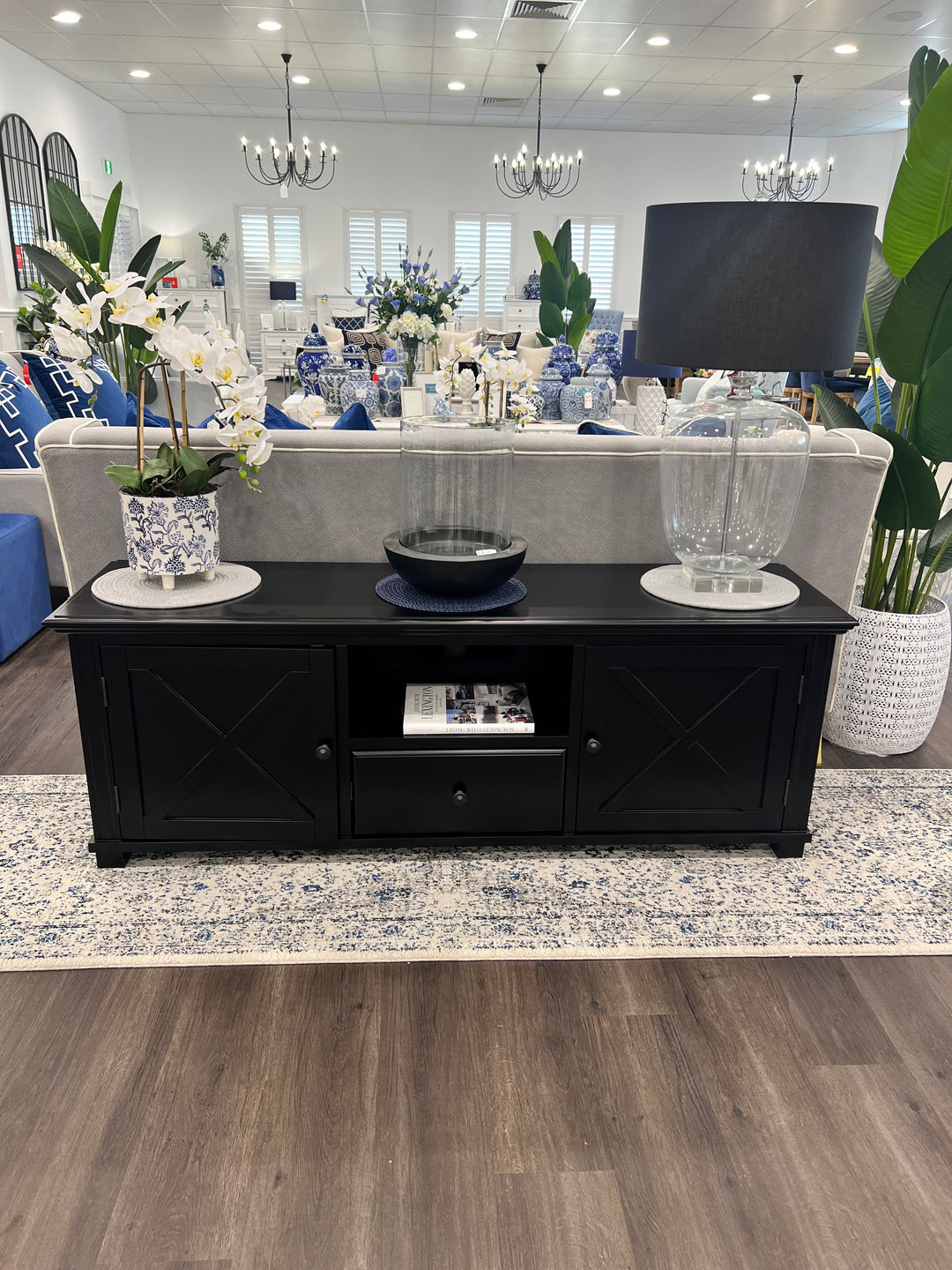 Sorrento Hampton Black TV Unit 170cm