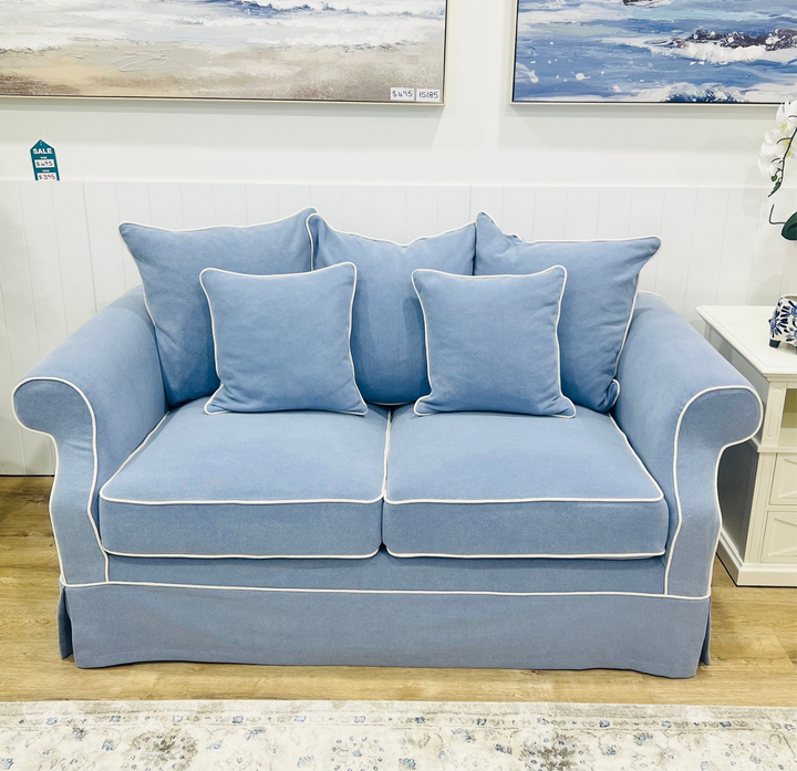 Ayla Hamptons 2 Seater Sofa Sky Blue