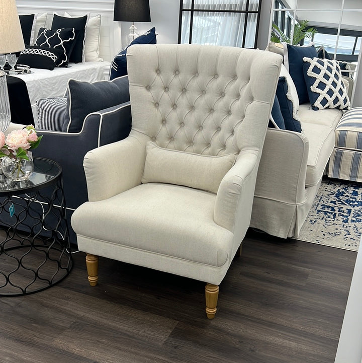 Hampton Beige Wingback Armchair