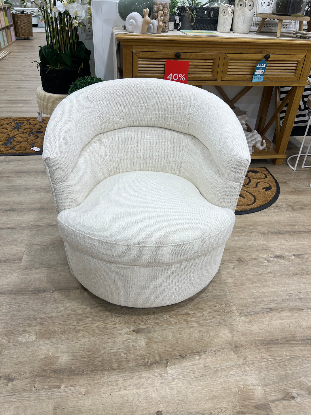 Ryder Swivel Armchair Ivory