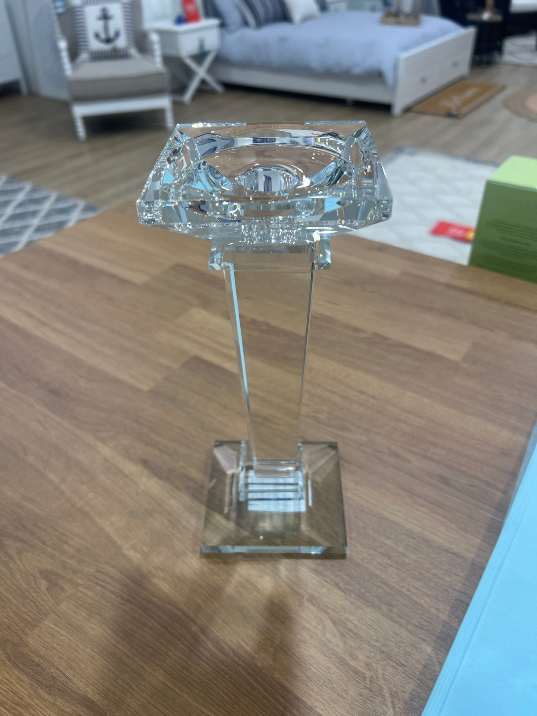 Quince Crystal Sqr Cndle/Holder Lge