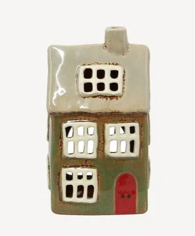 Alsace Tea Light House Christmas Green