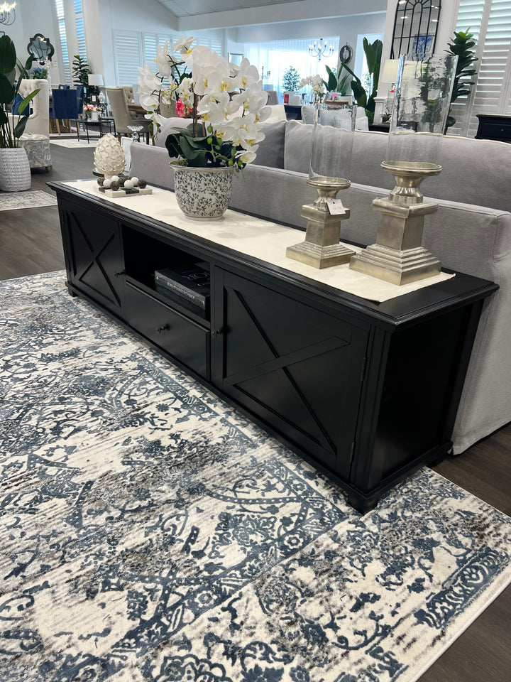 Sorrento Hamptons Black Large TV Unit 220cm