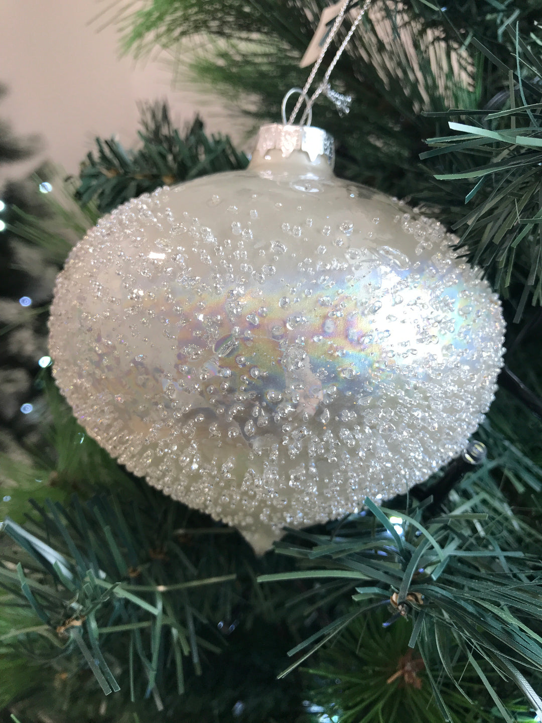 Glass 12cm Onion Drop Pearl