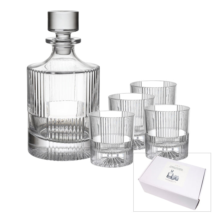 Marque Checkered Decanter & 4 Glass Set