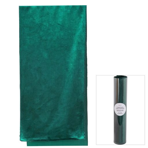 Luxe Velvet Table Runner Green