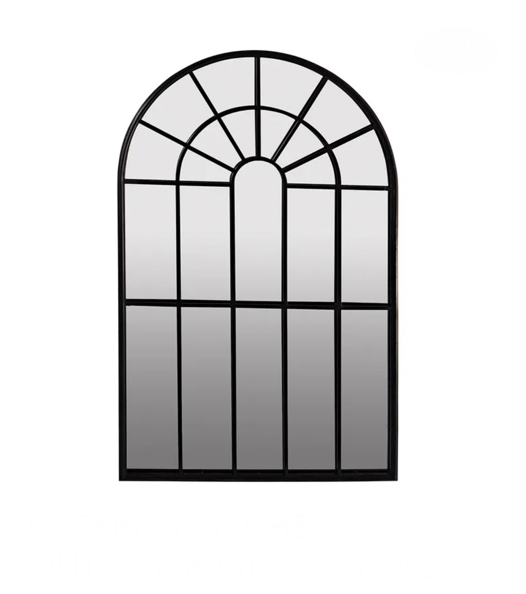 Regency Black Arch Outdoor Mirror