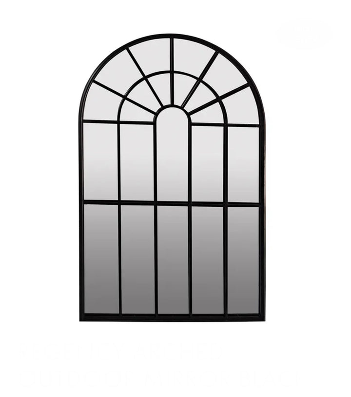 Regency Black Arch Outdoor Mirror