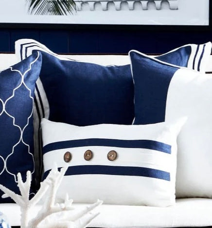 Hamptons Linen Milano Navy Cushion