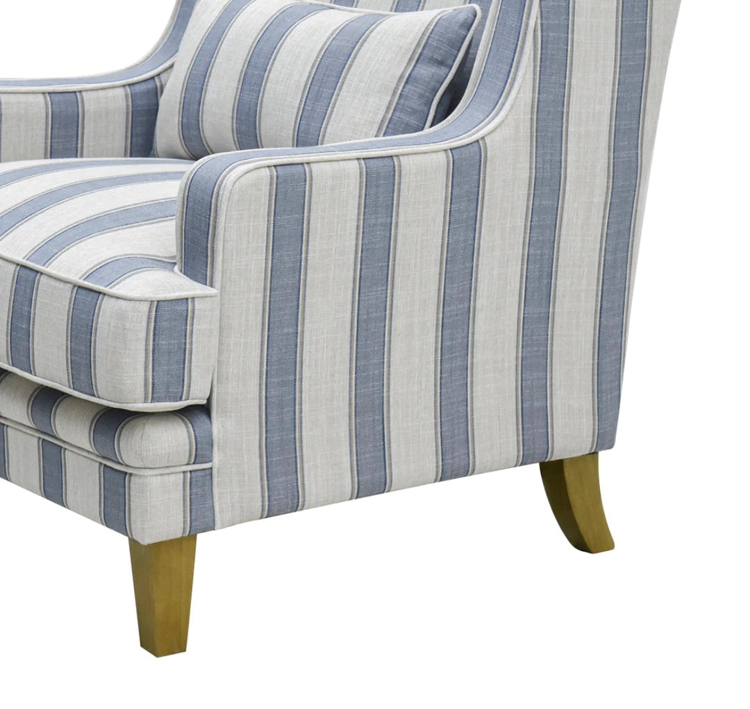 Hudson Blue Stripe Armchair