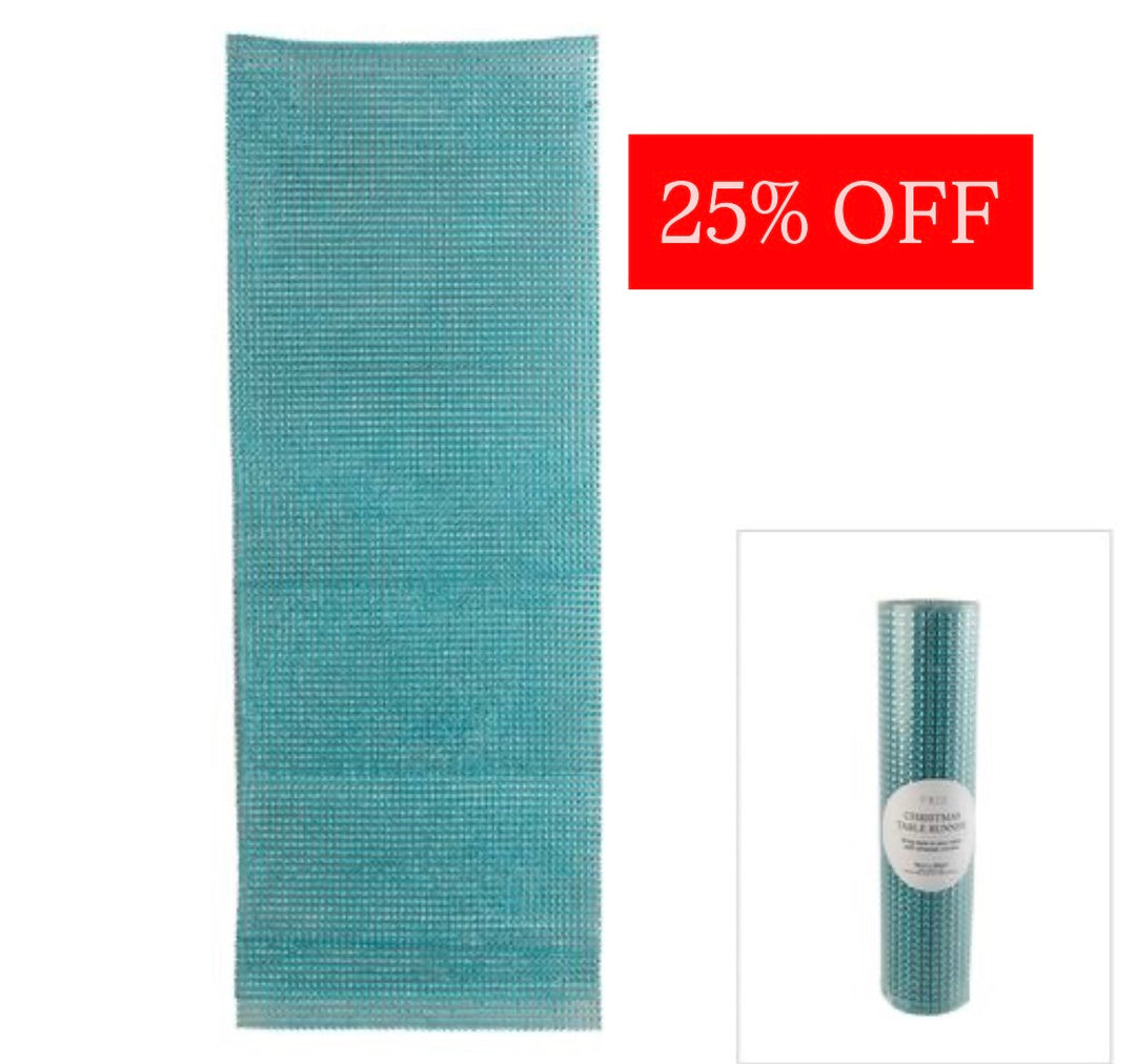Diamonte Aqua Table Runner