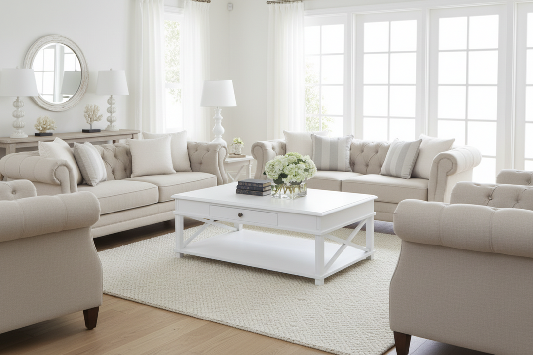 Hampton Rectangle Coffee Table with Drawer FLOORSTOCK