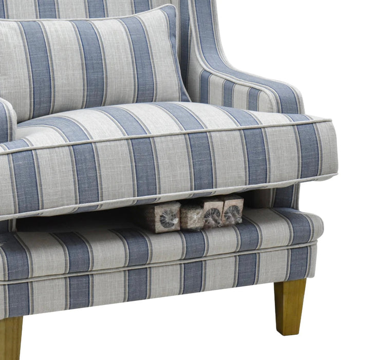 Hudson Blue Stripe Armchair