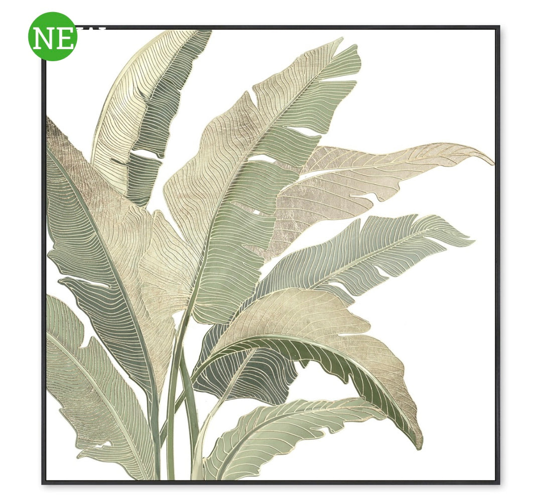 Tropical Leaves Framed Canvas