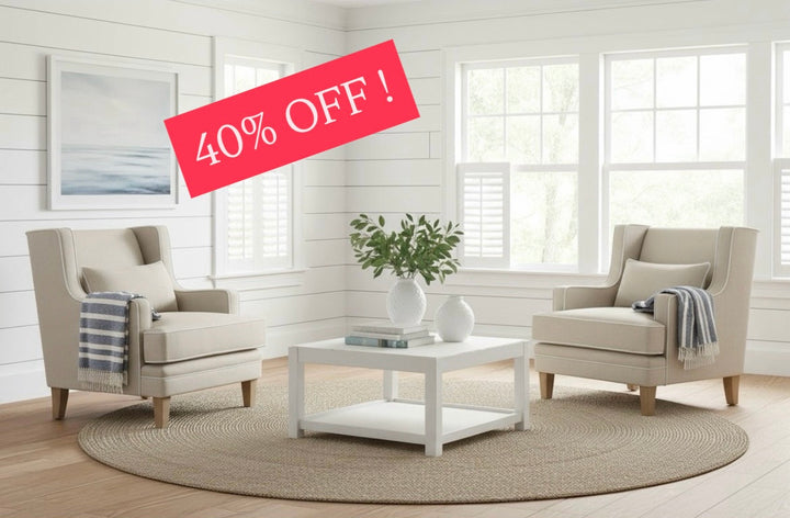 Bondi Hamptons Armchair Natural with White Piping