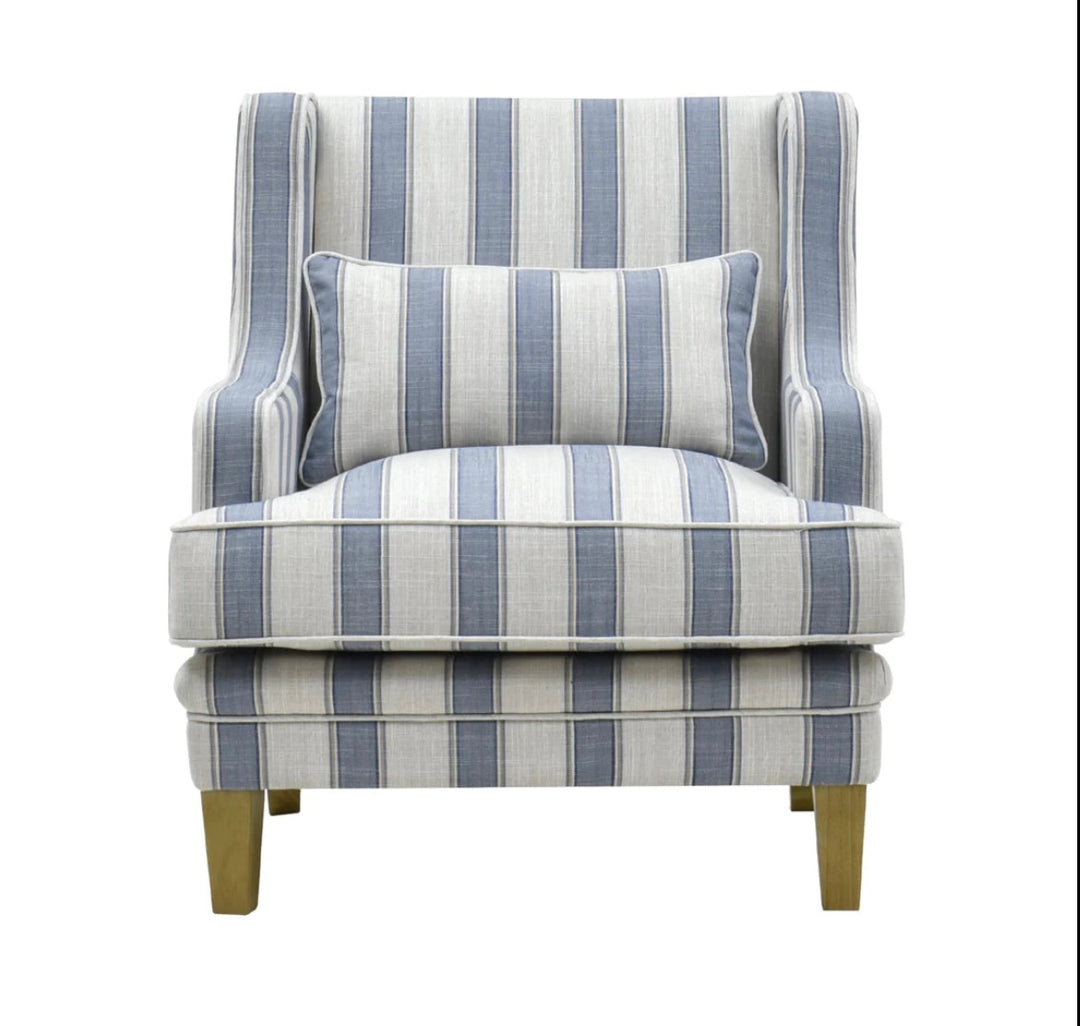 Hudson Blue Stripe Armchair