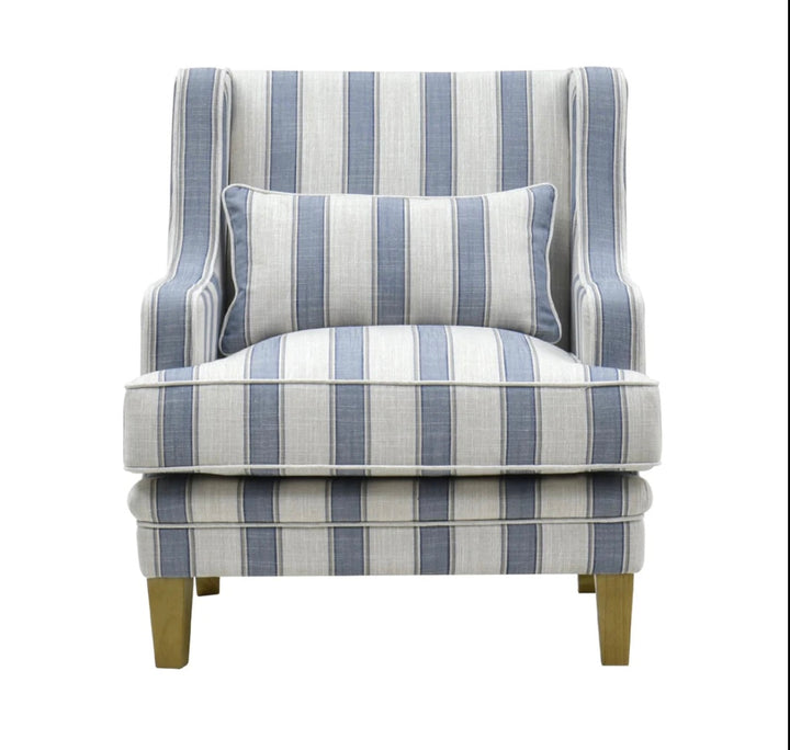 Hudson Blue Stripe Armchair