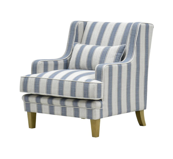 Hudson Blue Stripe Armchair