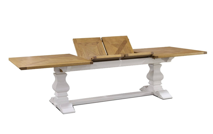 Havana Extendable Dining Table White Leg 210cm to 310cm