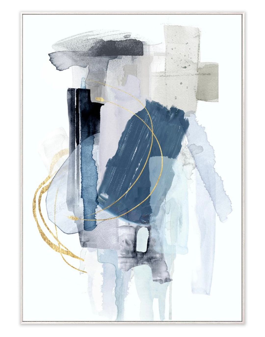 Blue Grey Blocks Canvas