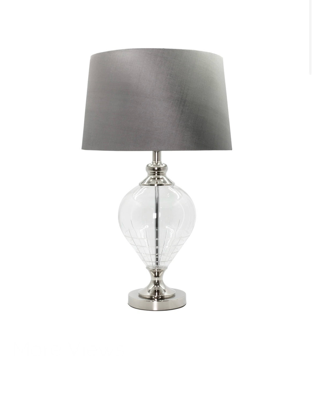 Sheriton Glass Lamp & Shade Light Grey