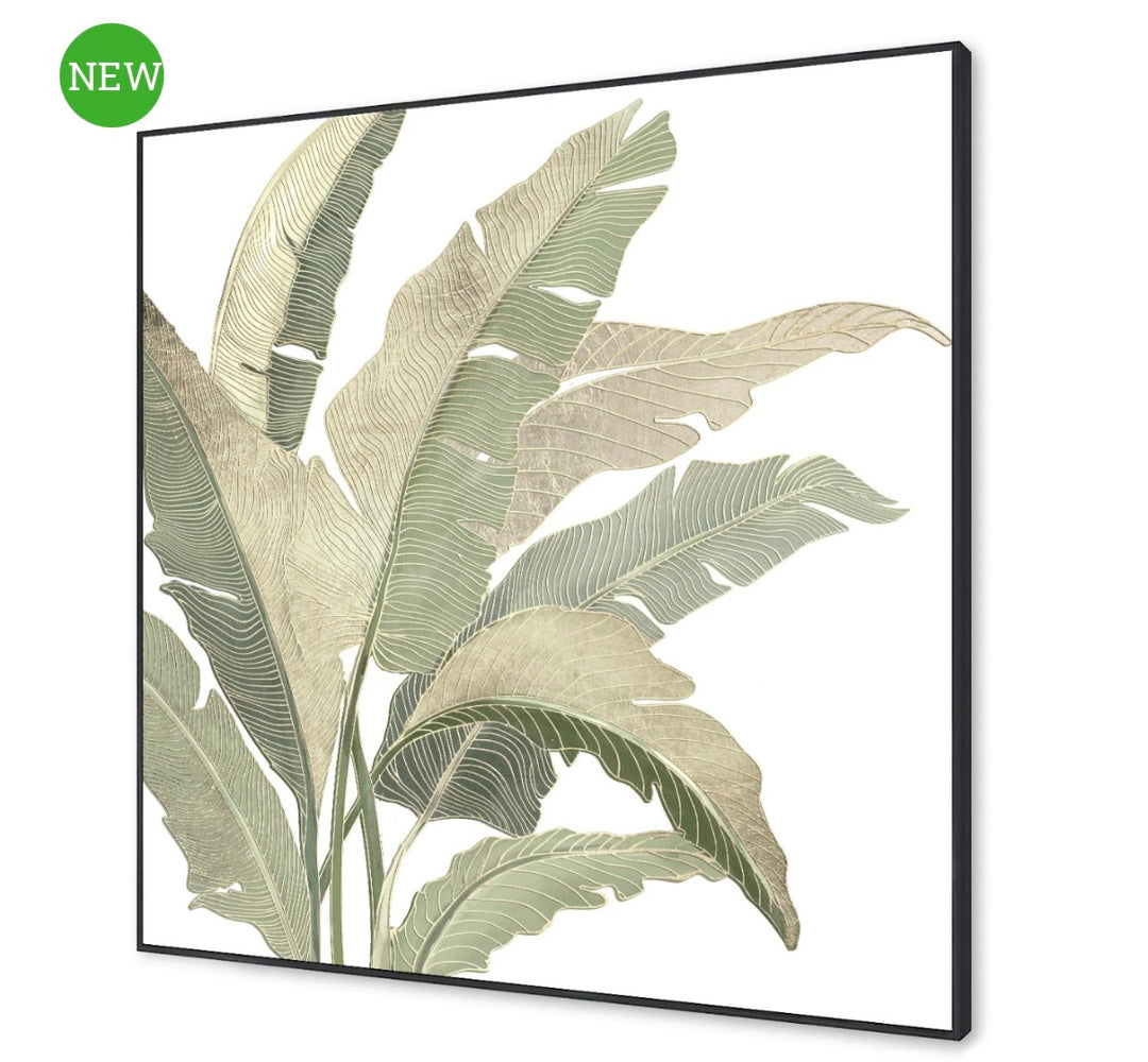 Tropical Leaves Framed Canvas
