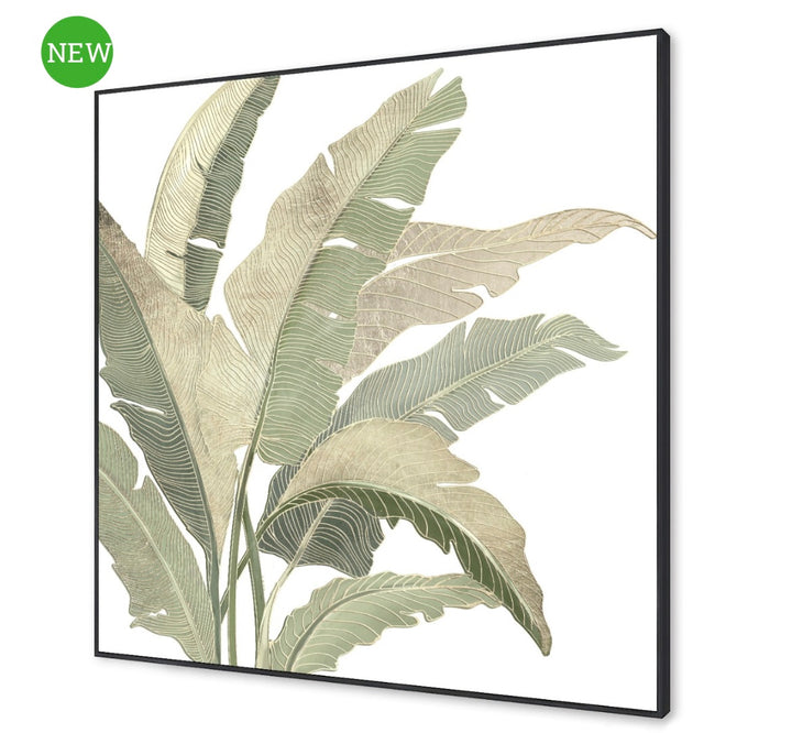 Tropical Leaves Framed Canvas