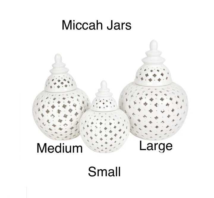 Miccah Temple Jar - Large White