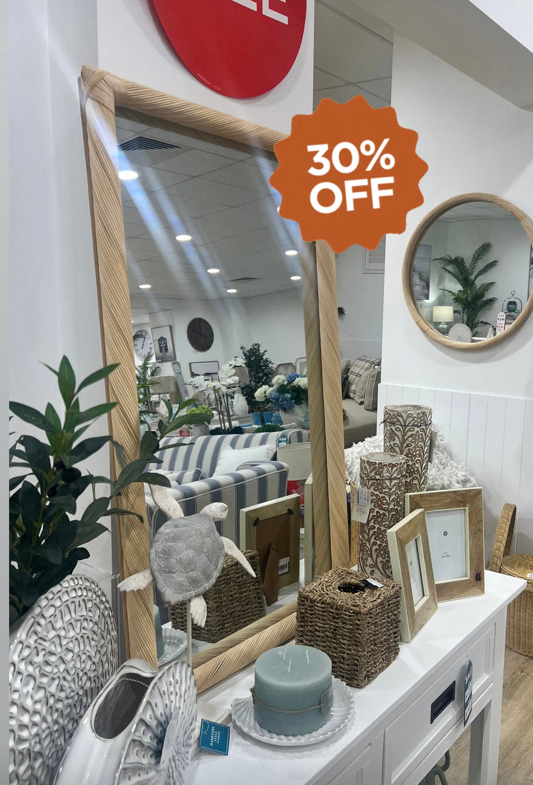 Trainor Bamboo Wrap Mirror Rect Large