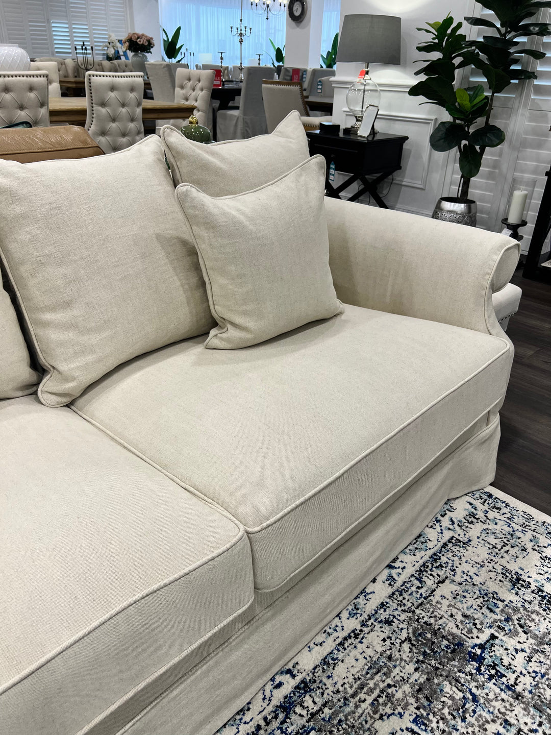 Ayla Hamptons 3 Seater Sofa Beige