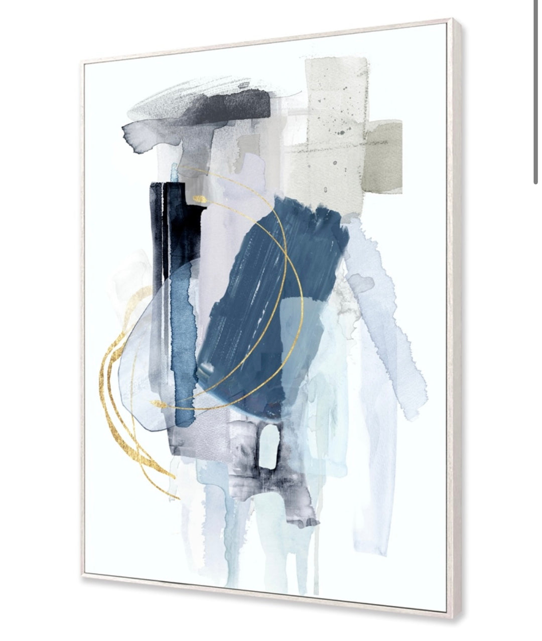 Blue Grey Blocks Canvas